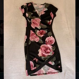 Almost Famous Rose Wrap Dress